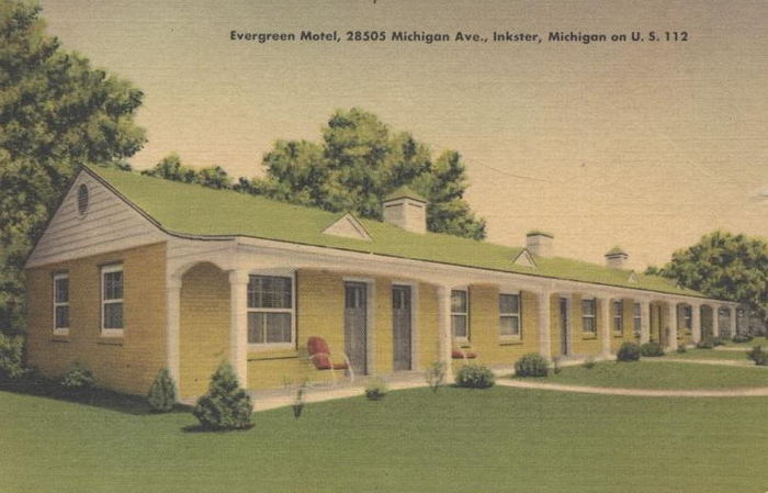 Evergreen Motel - Old Postcard And Promos (newer photo)